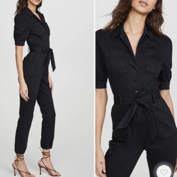 PAIGE Pants - Paige Short Sleeve Black Jumpsuit Size 6